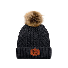 Load image into Gallery viewer, LADIES POMPOM TOQUE - 1E140L - HOCKEY MOM - PATCH