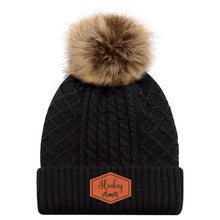 Load image into Gallery viewer, LADIES POMPOM TOQUE - 1E140L - HOCKEY MOM - PATCH