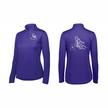 Load image into Gallery viewer, LADIES' ATTAIN WICKING 1/4 ZIP PULLOVER - #2787 - LET'S RACE - HP "BARREL RACER"