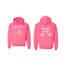 Load image into Gallery viewer, UNISEX HOODED SWEATSHIRT - 18500 - LET'S RACE - HP "BUT FIRST WE LIFT"
