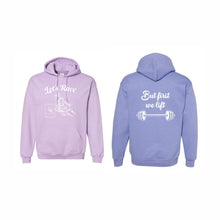 Load image into Gallery viewer, UNISEX HOODED SWEATSHIRT - 18500 - LET'S RACE - HP "BUT FIRST WE LIFT"