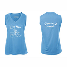Load image into Gallery viewer, LADIES' PRO TEAM SLEEVELESS V-NECK TEE - L3527 - LET'S RACE - HP "HOUSEWORK CAN WAIT"