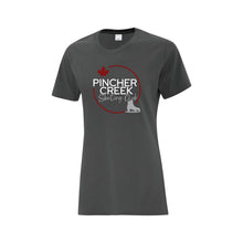 Load image into Gallery viewer, LADIES' EVERYDAY COTTON TSHIRT - ATC1000L - PINCHER CREEK SKATE CLUB - HP