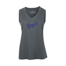Load image into Gallery viewer, LADIES' PRO TEAM VNECK TANK TOP - L3527 - ROYALS BASEBALL - HP