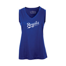 Load image into Gallery viewer, LADIES' PRO TEAM VNECK TANK TOP - L3527 - ROYALS BASEBALL - HP