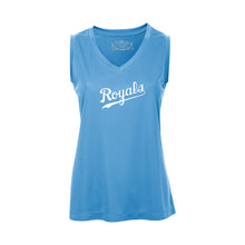 Load image into Gallery viewer, LADIES' PRO TEAM VNECK TANK TOP - L3527 - ROYALS BASEBALL - HP