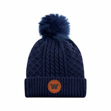 Load image into Gallery viewer, LAIDES' POMPOM SATIN-LINE TOQUE - 1E140L - WALSHE WEAR - PATCH