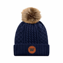 Load image into Gallery viewer, LAIDES' POMPOM SATIN-LINE TOQUE - 1E140L - WALSHE WEAR - PATCH