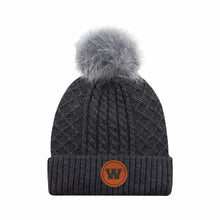 Load image into Gallery viewer, LAIDES' POMPOM SATIN-LINE TOQUE - 1E140L - WALSHE WEAR - PATCH