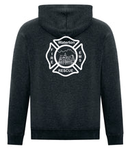 Load image into Gallery viewer, VINTAGE HOODED SWEATSHIRT - F2045 - ADULT - WATERTON FD LOGO - LEATHER PATCH &amp; HP